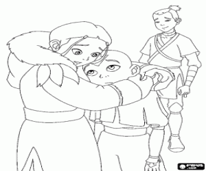 για ζωγραφική Aang, Katara και Sokka