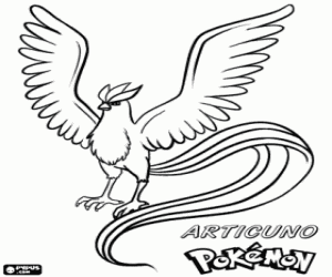 για ζωγραφική Articuno, το θρυλικό πουλί Pokémon