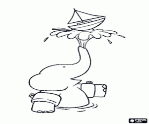 για ζωγραφική Babar ο ελέφαντας και το πλοίο παιχνίδι