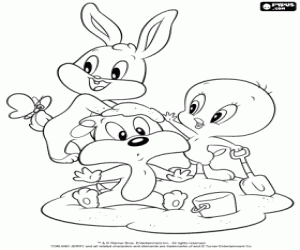 για ζωγραφική Baby Looney Tunes στην παραλία