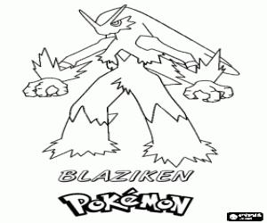για ζωγραφική Blaziken, ένα Pokemon