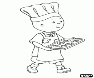 για ζωγραφική Caillou ο σεφ και τα cookies