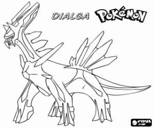 για ζωγραφική Dialga, ένα δράκο Pokemon