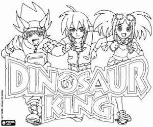 για ζωγραφική Dinosaur King λογότυπο και πρωταγωνιστές