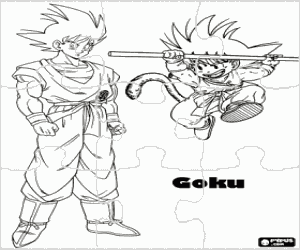 για ζωγραφική Dragonball με Goku παζλ