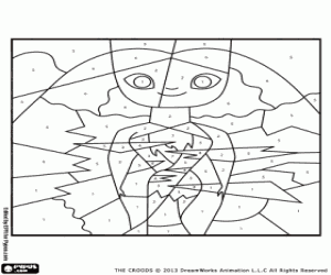 για ζωγραφική Eep Croods, χρώμα από τους αριθμούς