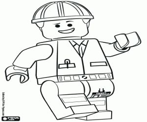 για ζωγραφική Emmet με κράνος, Lego χαρακτήρα