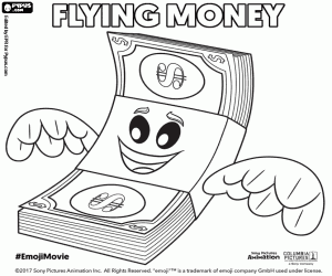 για ζωγραφική Flying Money, ένα emoji από ταινία