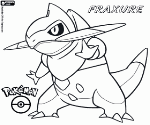 για ζωγραφική Fraxure, ένα δράκο Pokemon