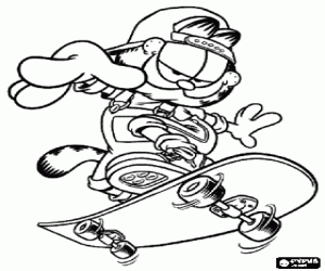 για ζωγραφική Garfield ως skateboarder