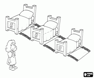 για ζωγραφική H Χρυσομαλλούσα και τα τρία κρεβάτια