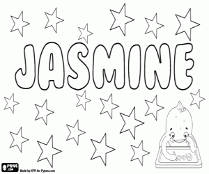 για ζωγραφική Jasmine, γαλλική και την αγγλική ονομασία