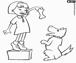 για ζωγραφική Kiku με τον σκύλο του