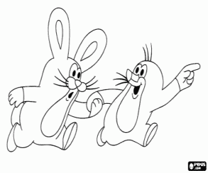 για ζωγραφική Krtek το μικρό μόλο και ο λαγός