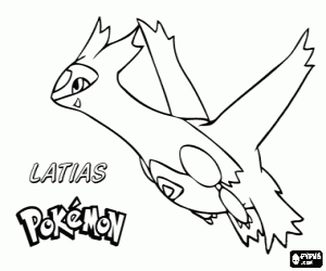 για ζωγραφική Latias, ένα Pokémon δράκος