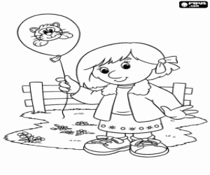 για ζωγραφική Lucy με ένα μπαλόνι