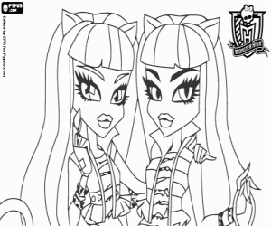 για ζωγραφική Meowlody και Purrsephone, Monster High
