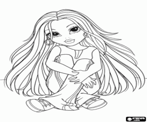 για ζωγραφική Moxie Girlz κάθεται στο πάτωμα