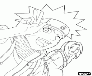 για ζωγραφική Naruto Uzumaki και Sakura Haruno
