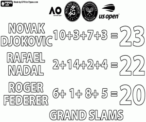 για ζωγραφική Novak Djokovic, 23 τίτλοι Γκραν Σλαμ