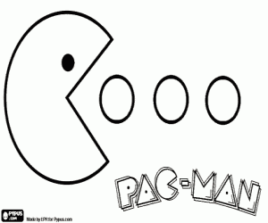 για ζωγραφική Pac-Man μπάλες τρώει με το λογότυπο