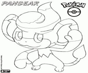 για ζωγραφική Pansear ή Baoppu, ένα Pokemon