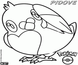 για ζωγραφική Pidove, ένα μαύρο και άσπρο pokemon