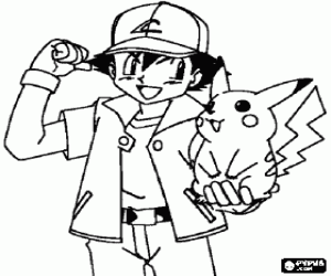 για ζωγραφική Pikachu και Ash από Pokemon