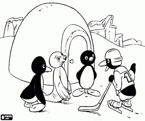 για ζωγραφική Pingu με τους φίλους του