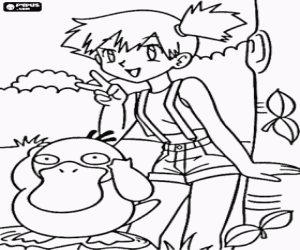 για ζωγραφική Psyduck και May, Pokemon