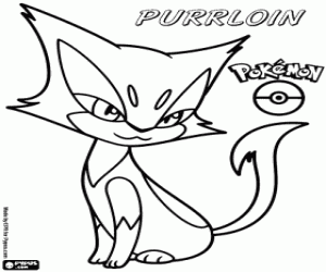 για ζωγραφική Purrloin, ένα αιλουροειδών Pokemon