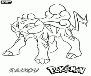 για ζωγραφική Raikou, ένα θρυλικό Pokémon