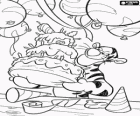 Tigger με μεγάλη τούρτα γενεθλίων του