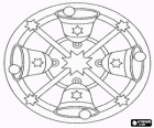 Mandala χριστουγεννιάτικα διακοσμητικά κουδούνια και αστέρια