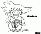 Goku, ένα Saiyan πολεμιστής γενναίος αγόρι έτοιμο να βρείτε το Dragon Balls