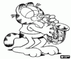 Garfield η γάτα παίζει τρομπέτα