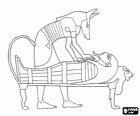 Anubis, ο άρχοντας της πόλης των νεκρών, που είναι επιφορτισμένες με την καθοδήγηση πνεύμα του νεκρού Φαραώ σε έναν άλλο κόσμο