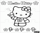 Παζλ Hello Kitty με λουλούδια και πουλιά