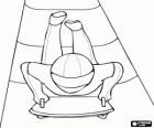 Σκελετός ή tobogganing ανταγωνισμού, η athlet τοποθετείται μπρούμυτα στο έλκηθρο