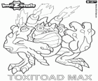 Toxitoad Max. Invizimals. Οι Toxitoads είναι σαν τους βατράχους και τα όπλα τους είναι τα τοξικά απόβλητα που έχουν στο εσωτερικό
