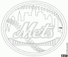 New York Mets λογότυπο, επαγγελματική ομάδα μπέιζμπολ στο Τσάμπιονς Εθνική, Ανατολική Division, Queens, Νέα Υόρκη, Νέα Υόρκη
