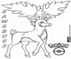 Sawsbuck, το ελάφι Pokémon το καλοκαίρι. Mebukijka στα Ιαπωνικά, οι εποχιακές Pokémon