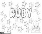 Ruby, όνομα της λατινικής προέλευσης. Προέρχεται από το όνομα του ο πολύτιμος λίθος, η Ρουμπίνι