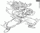 Goku σούπερ sayajin 2. Goku ρίχνει την επίθεση Kamehameha