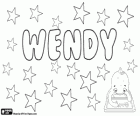 Wendy, όνομα αγγλικής προέλευσης. Χρησιμοποιείται ως υποκοριστικό του Gwendolyn