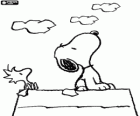 Snoopy και Woodstock κοιτάζοντας τον ουρανό
