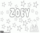 Zoey, όνομα της ελληνικής καταγωγής. Παραλλαγή της ζωή, η έννοια είναι η ζωή