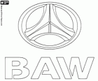 Λογότυπο της BAW, Beijing Automobile Works, κατασκευαστή του οχήματος σε Κίνα