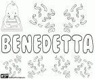 Benedetta, όνομα της λατινικής προέλευσης. Benedetta, ιταλική γυναικείο όνομα που αντιστοιχεί στο αρσενικό όνομα Benedetto. Όνομα που προέρχεται από το λατινικό Πάπα Βενεδίκτου