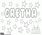 Gretha, όνομα για το κορίτσι. Gretha, παραλλαγή του Grethe και της Greta, Γκρέτα